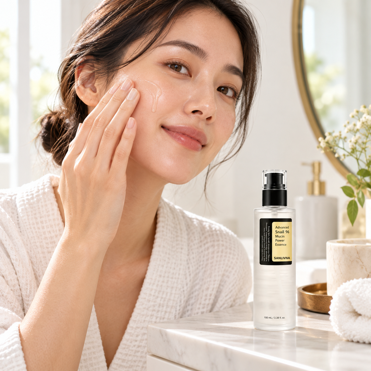 Application du sérum dans une routine visage